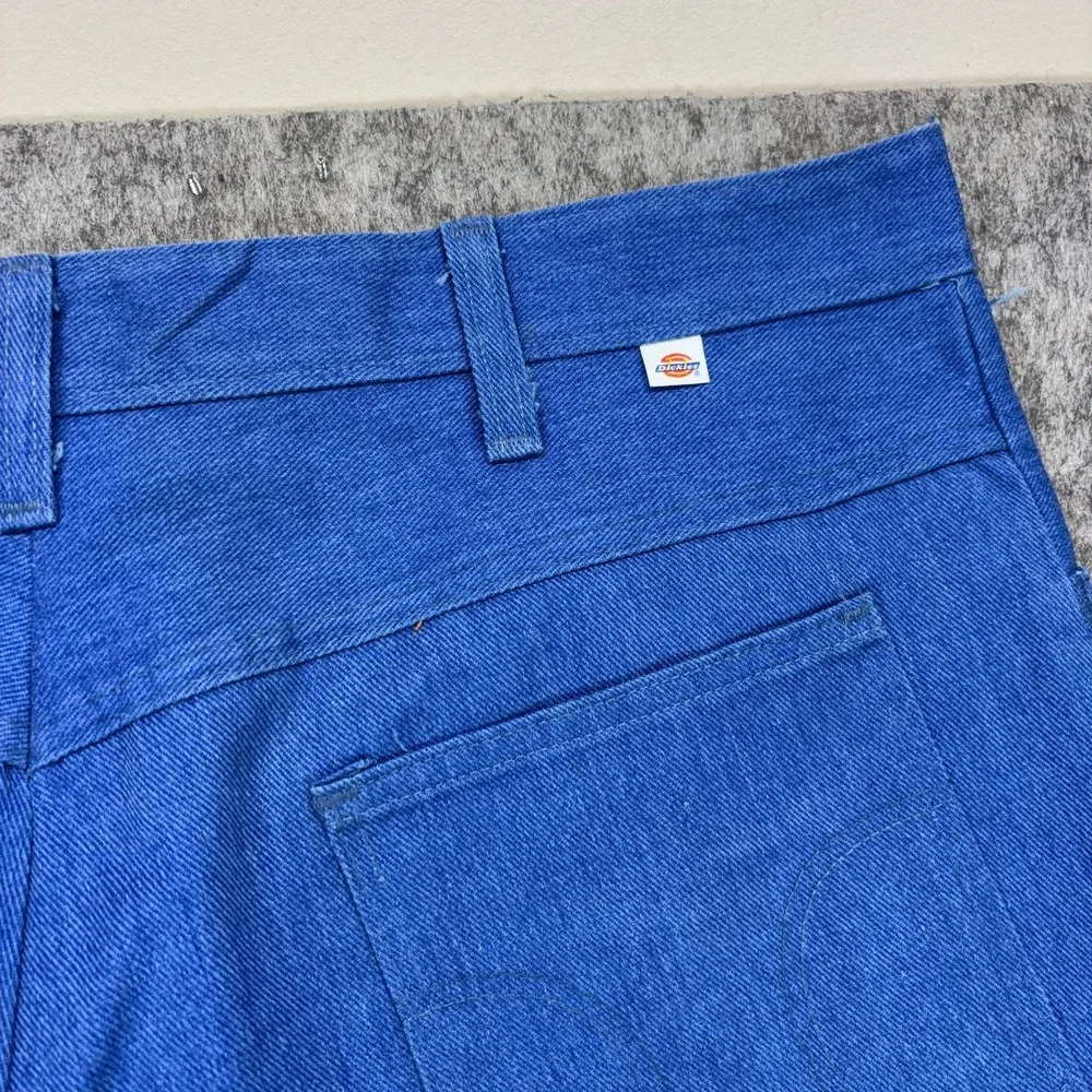 True Vintage 1970s Dickies Chino Work Pants Navy Blue Talon Zipper Men's 36 x 33